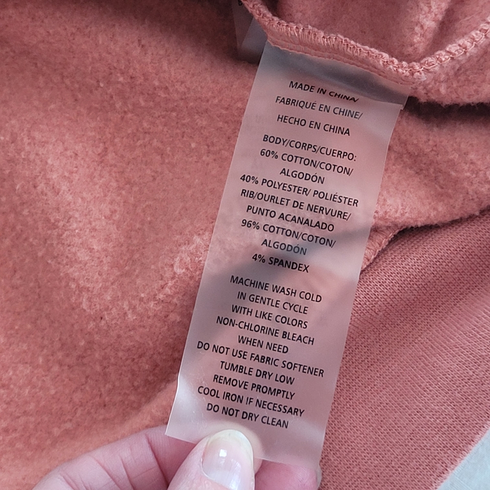 'Fancy' Betsey Johnson Performance lace Applique Salmon Crewneck Sweatshirt XL - Picture 8 of 10